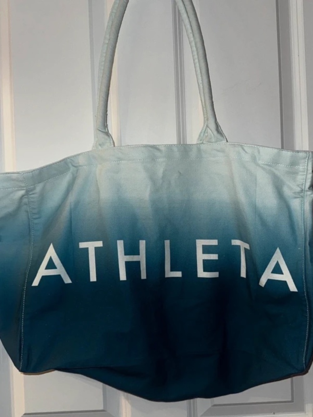 Athleta Blue Ombré Large Canvas Tote Bag - Gym / Beach / Travel